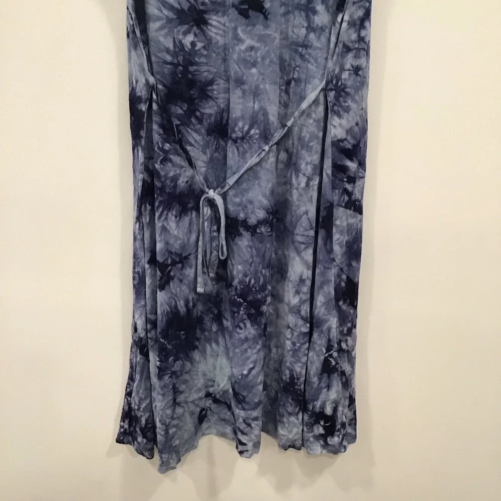 Justice‎ Girls Dress Tie Dye Size 20 Plus Blue Sleeveless Stretch Boho Mock Neck